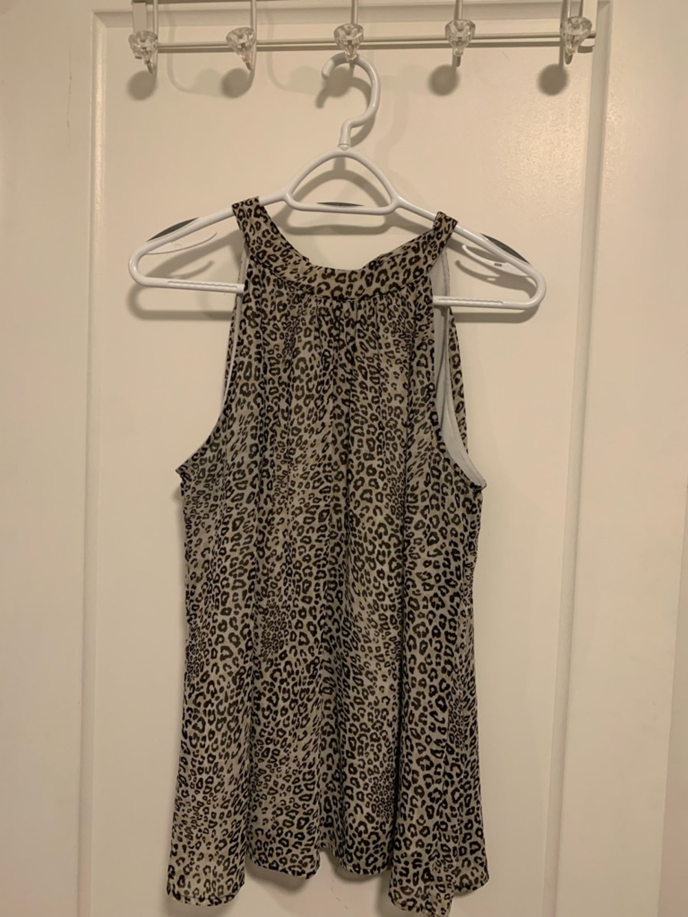 Sioni Leopard-Print Halter Top in Taupe & Black